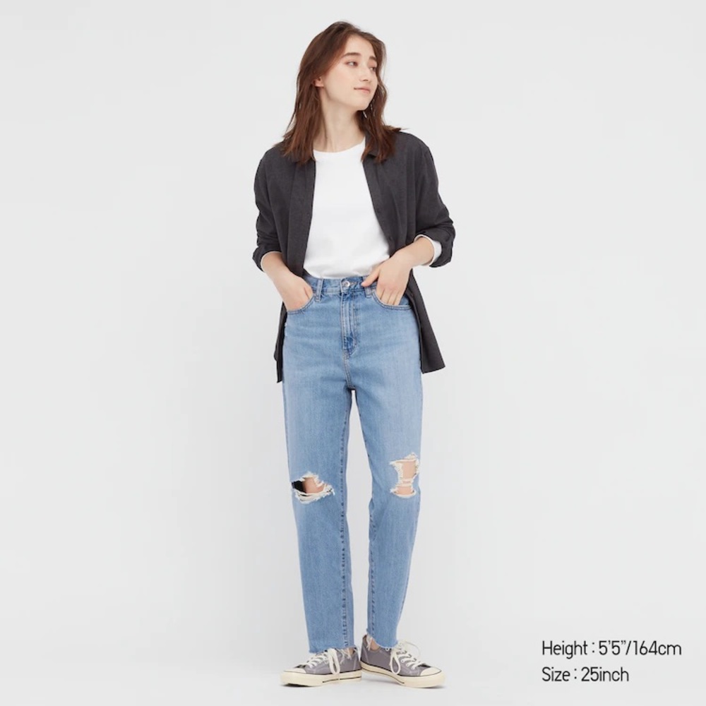 Peg Top High-Rise Damaged Jeans sz 30